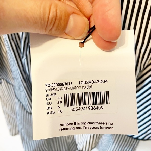 Missguided | NWTs Stripped Layered Bell Sleeve Romper Size 6 - Picture 4 of 12